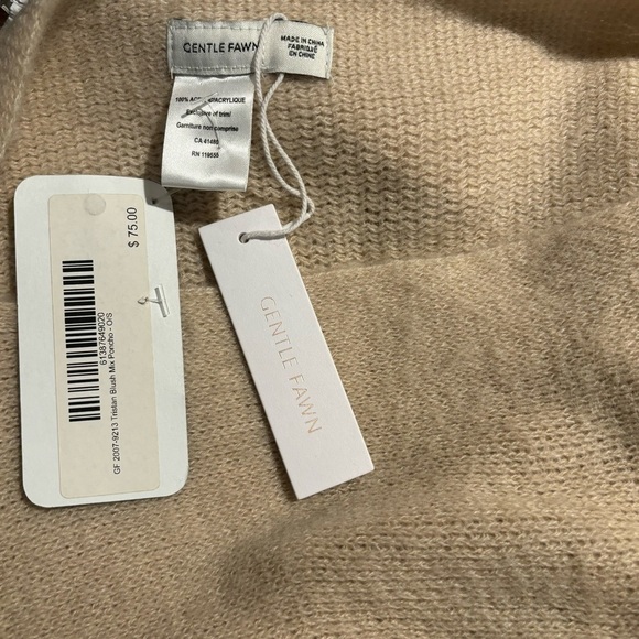 GENTLE  FAWN O/S Tristan Blush Mix Super Soft Poncho Shrug w/ Fringe New w/ Tags - Picture 7 of 9